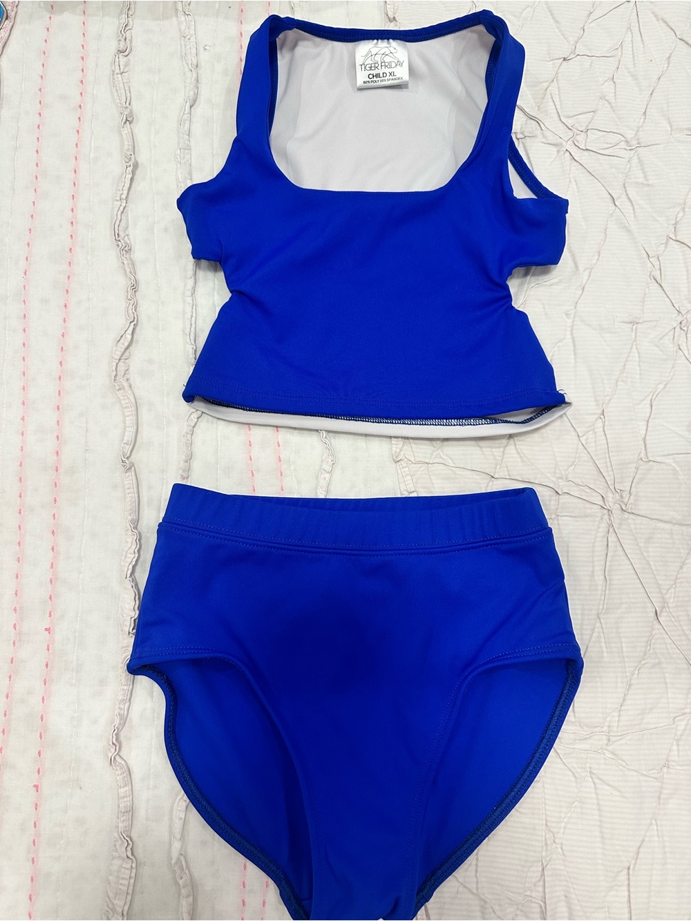 Girls Royal Blue Two-Piece Tankini Set